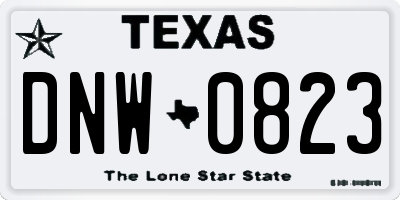 TX license plate DNW0823