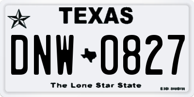 TX license plate DNW0827