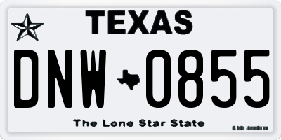 TX license plate DNW0855