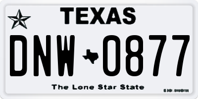 TX license plate DNW0877