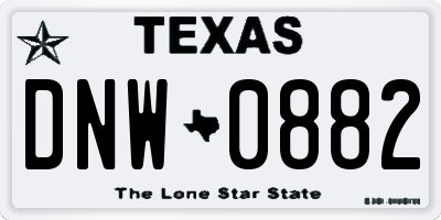 TX license plate DNW0882