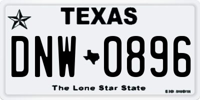 TX license plate DNW0896