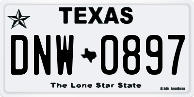 TX license plate DNW0897