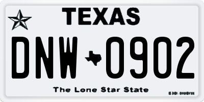 TX license plate DNW0902
