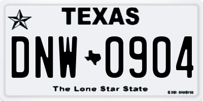 TX license plate DNW0904