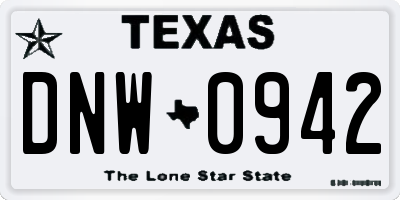 TX license plate DNW0942