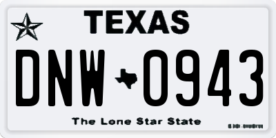 TX license plate DNW0943