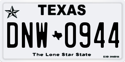 TX license plate DNW0944