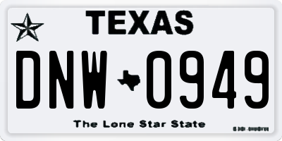TX license plate DNW0949