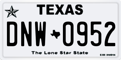 TX license plate DNW0952