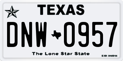 TX license plate DNW0957