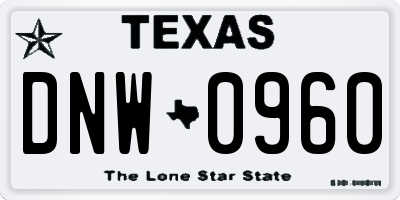 TX license plate DNW0960