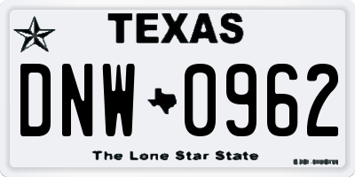TX license plate DNW0962