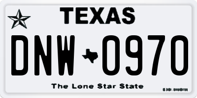 TX license plate DNW0970