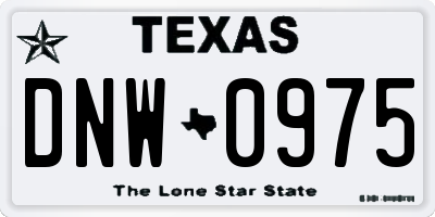 TX license plate DNW0975
