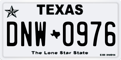 TX license plate DNW0976