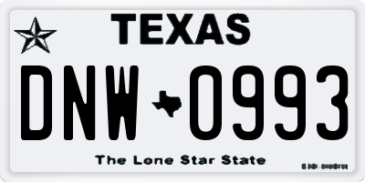 TX license plate DNW0993
