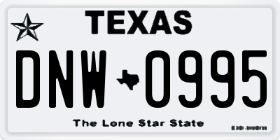 TX license plate DNW0995