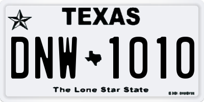 TX license plate DNW1010