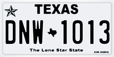 TX license plate DNW1013