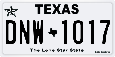 TX license plate DNW1017