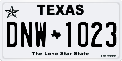 TX license plate DNW1023