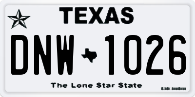 TX license plate DNW1026