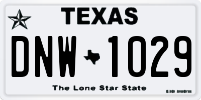 TX license plate DNW1029