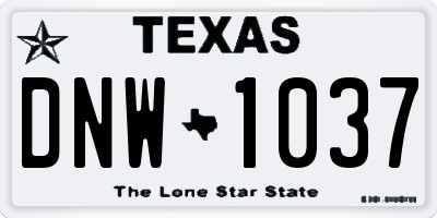 TX license plate DNW1037