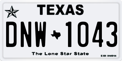 TX license plate DNW1043