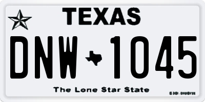 TX license plate DNW1045