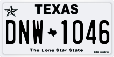TX license plate DNW1046
