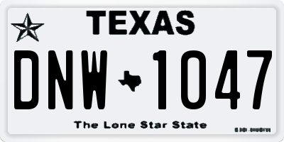 TX license plate DNW1047