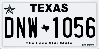 TX license plate DNW1056