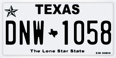 TX license plate DNW1058