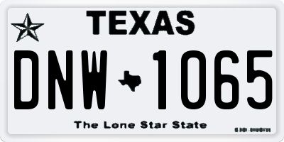 TX license plate DNW1065