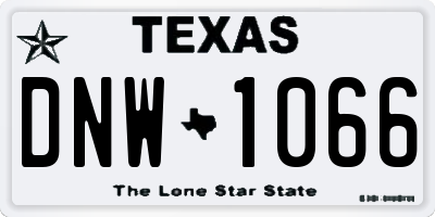 TX license plate DNW1066