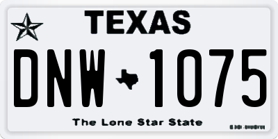 TX license plate DNW1075