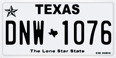 TX license plate DNW1076