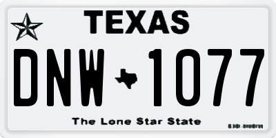 TX license plate DNW1077