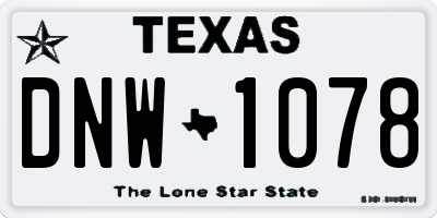 TX license plate DNW1078