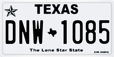 TX license plate DNW1085