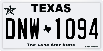 TX license plate DNW1094