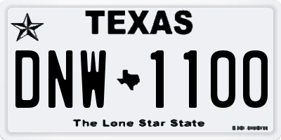 TX license plate DNW1100