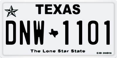 TX license plate DNW1101