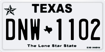 TX license plate DNW1102