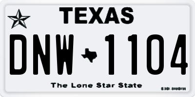 TX license plate DNW1104