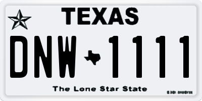TX license plate DNW1111