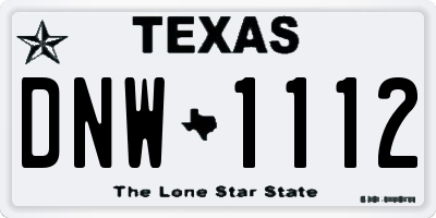 TX license plate DNW1112