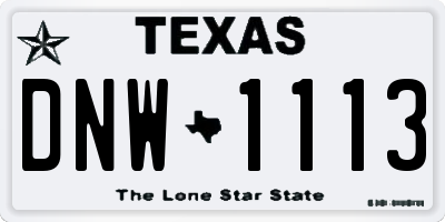 TX license plate DNW1113